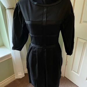 Robert Rodriguez Silk trimmed petal sleeve dress.